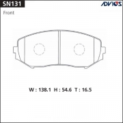 Колодки тормозные ADVICS SN131 дисковые передние