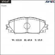 Колодки тормозные ADVICS SN147 дисковые передние